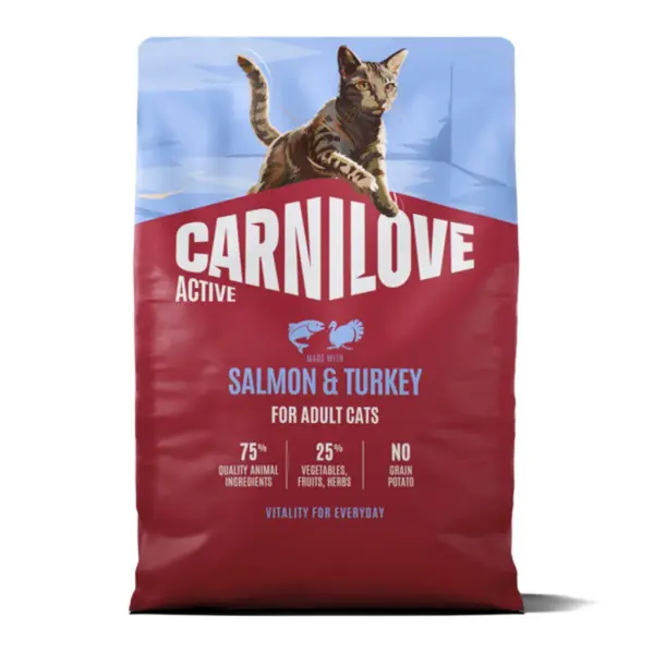 Hrana uscata pisici, Carnilove Active Cat Dry Salmon Turkey Adult All Breeds 2 kg
