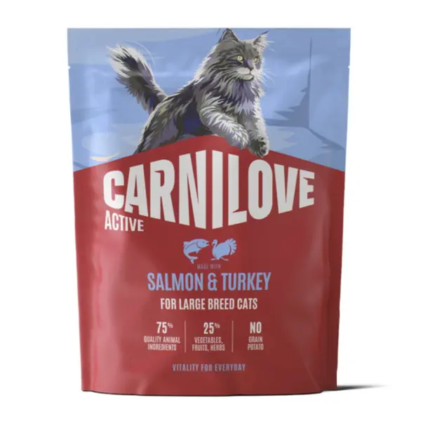 Hrana uscata pisici, Carnilove Active Cat Dry Salmon Turkey Adult Large Breeds 400 g