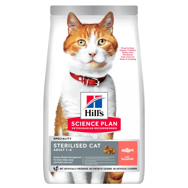 Hrana uscata pisici, Hill's Science Plan Feline Adult Sterilised Salmon, 300 g