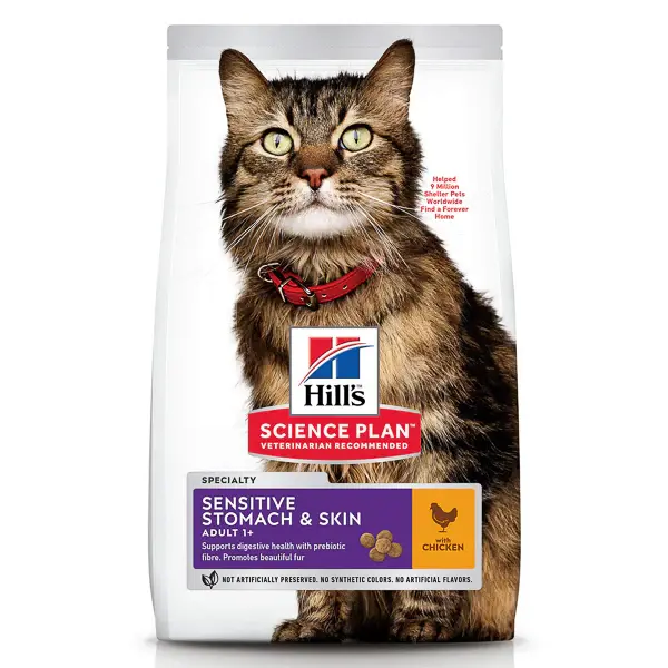 Hrana uscata pisici, Hill's SP Feline Adult Skin and Stomach Chicken 1.5 kg 1.5kg