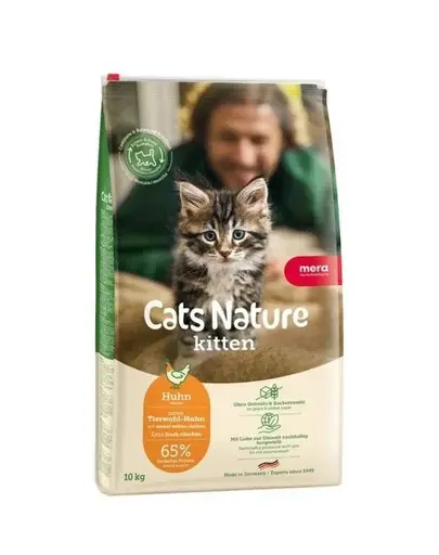 Hrană uscată pisoi fără cereale, digestie ușoară MERA Kitten pui 10 kg