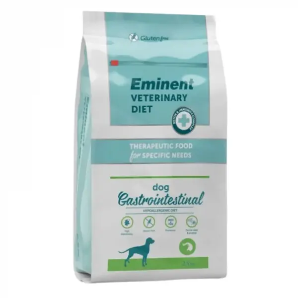 Hrana uscata terapeutica pentru caini Eminent Veterinary Diet, Dog Gastrointestinal, Hypoallergenic, Rata, 2.5kg
