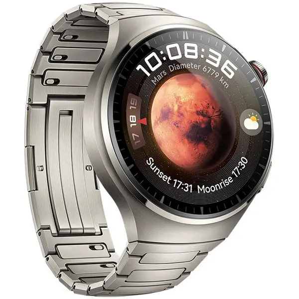 Huawei Ceas inteligent Watch 4 Pro, 48mm, LTE ,curea din Titan, 1.5 inch, AMOLED, Argintiu