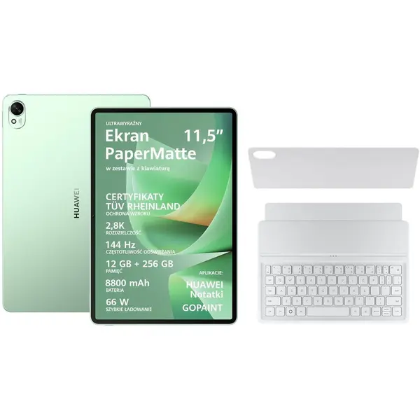 Huawei Tableta HUAWEI MatePad 11.5 S, 2026 PaperMatte Edition, 12GB RAM, 256GB, 8800mAh, Wi-Fi, Verde + Tastatura