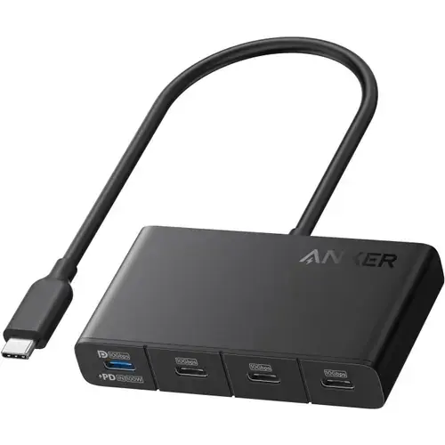 Hub Anker A8340GA1 -C 4-in-1, 4x USB-C, 10Gbps, 100W Max PD-in, Negru