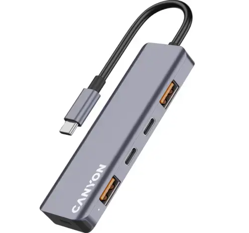 Hub Canyon DS-18 5in1, 2 x USB, 3 x USB Type-C (Gri)