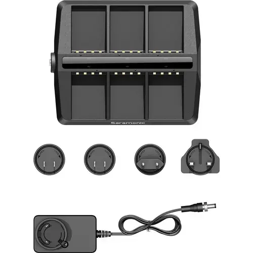Hub de incarcare Saramonic WITALK9 CB6, 6-sloturi, pentru baterii WiTalk9-BP (Negru)