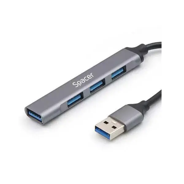 HUB extern Spacer USB 3.0, negru HUB extern Spacer USB 3.0, negru