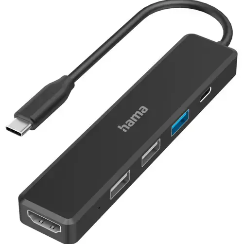 Hub Hama 200117, 3 x USB-A,USB-C, HDMI (Negru)