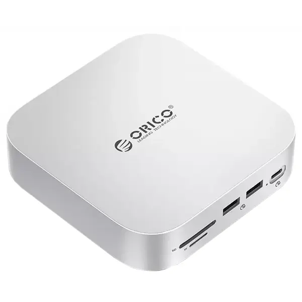 Hub Multifunctional Orico MiniLink M48PR pentru Apple Mac Mini M4, 9in1, Argintiu