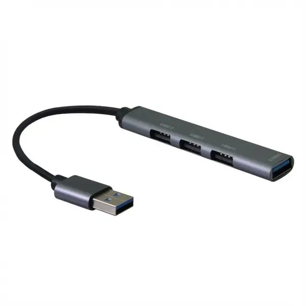 HUB USB 3.1-A la 3 x USB-A 2.0 + 1 x USB-A 3.2 Gri 0.12m, S3018