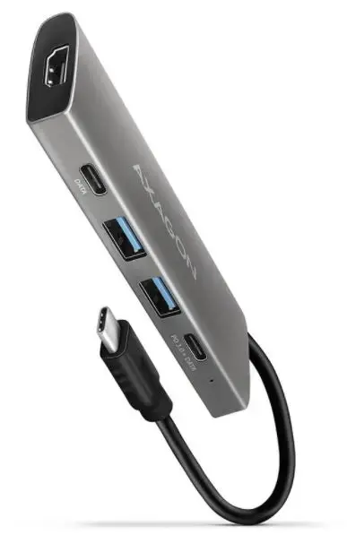 Hub USB Axagon HMC-5G2, 2 x USB-A, 2 x USB-C, HDMI (Gri)