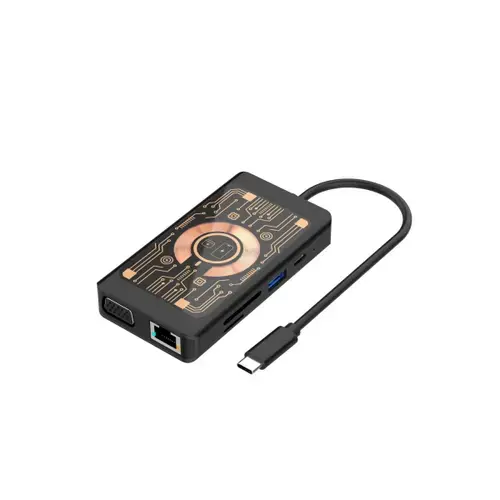 Hub USB-C cu Incarcare Wireless QI Qualo QTPB5-HUB-18, 9in1 (Gri)