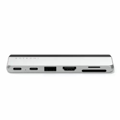 Hub USB-C dublu Satechi pentru Surface Pro 9, Argintiu