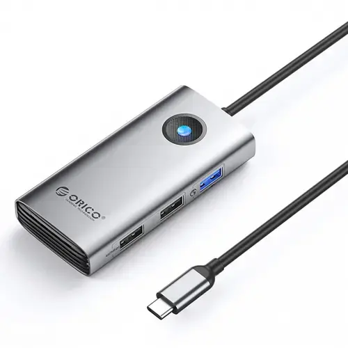 Hub USB-C Orico PW11-5P, 1 x USB-A 3.0 - 2 x USB-A - 1 x USB-C - 1 x HDMI (Gri)