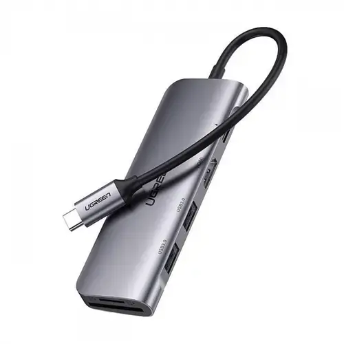 Hub USB-C UGREEN CM195 (15214), 2 x USB-A 3.0 - 1 x USB-C - 1 x HDMI - 1 x SD - 1 x microSD (Gri)