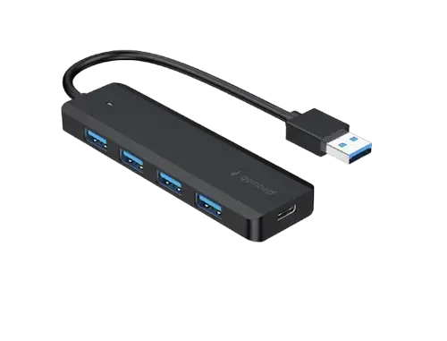 Hub USB Gembird UHB-U3P4P-02, 4 x USB-A, 15cm (Negru)