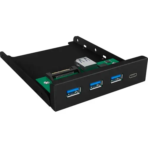 Hub USB IcyBox IB-HUB1418-I3, 3 Porturi USB 3.0, 1 Port USB-C, Panou frontal 3.5inch