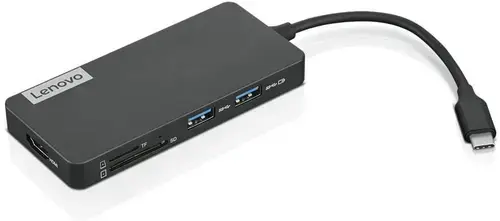 Hub USB LENOVO GX90T77924 7in1, USB-C, HDMI, Card Reader (Gri)