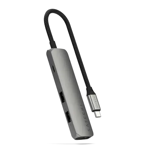 HUB USB Multiport Satechi Slim ST-P4SM, 4-in-1, USB-C, HDMI 4K (Gri)
