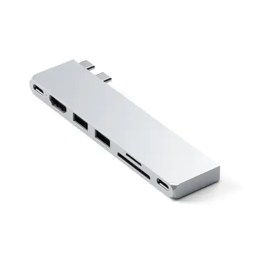 Hub Usb Satechi PRO hub slim pentru Macbook, 2 x USB A/ C, 4K HDMI, SD/Micro SD (Argintiu)
