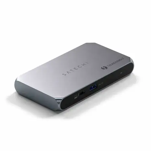 HUB USB Satechi Slim Hub Pro ST-HT4SHM-EU, 96 W, 3x Thunderbolt 4 40Gbps, 15 W, 8K (Argintiu)