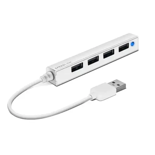 Hub USB Speedlink SNAPPY SLIM, 4 porturi, USB 2.0, pasiv, alb