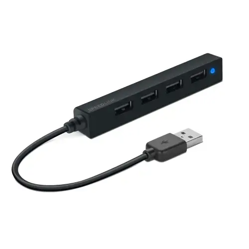 Hub USB Speedlink SNAPPY SLIM, 4 porturi, USB 2.0, pasiv, negru