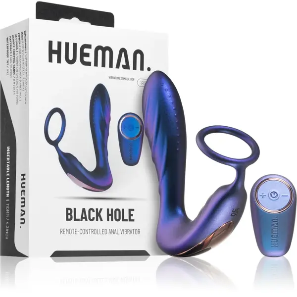 HUEMAN Black Hole 2 in 1 dop anal cu control de la distanță 14.3 cm