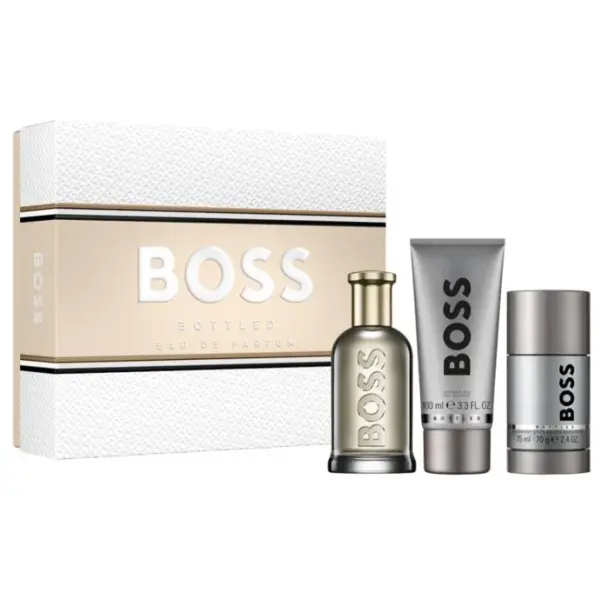 Hugo Boss Bottled Set cadou pentru bărbați Volum ​100 EDP + gel de duș 100 ml + deodorant stick 75 ml