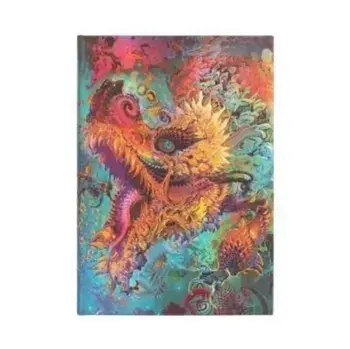 HUMMING DRAGON MIDI UNLINED JOURNAL. Hardcover, 120 gsm, ribbon marker, memento pouch, elastic closure/***