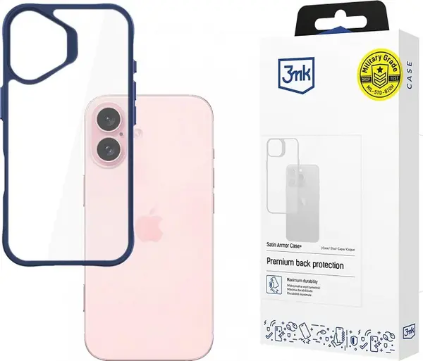 Husă 3mk - Satin Armor Case, iPhone 16, albastru