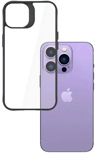 Husă 3mk - Satin Armor Plus, iPhone 14 Pro, transparent /negru