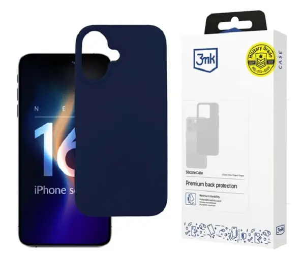 Husă 3mk - Silicone Case, iPhone 16, Dark Navy
