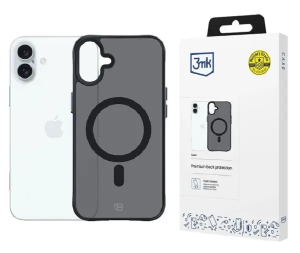Husă 3mk - Smoke, iPhone 16 Plus, negru