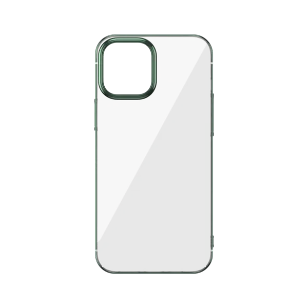 Husa Apple iPhone 12 / 12 Pro, Baseus Glitter, Verde / Transparent, 6.1 inch