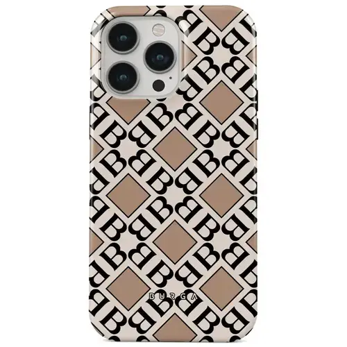 Husa Burga Dual Layer Monogram compatibila cu iPhone 14 Pro Max