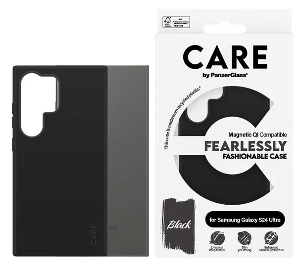 Husa CARE - Fashion, Galaxy S24 Ultra, Qi, negru