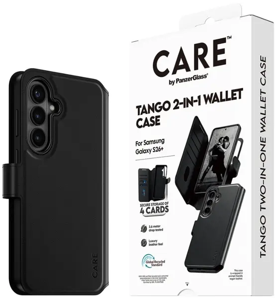 Husă CARE – Tango Two-in-One, Qi, Galaxy S26 Plus, negru