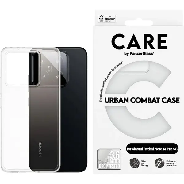 Husă CARE - Urban Combat, Redmi 14 Pro/14 Pro Plus, transparent