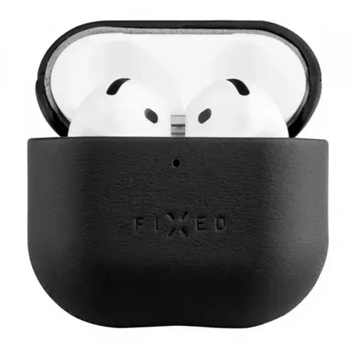 Husa Casti Fixed PodsLeather pentru Apple AirPods 4 (Negru)