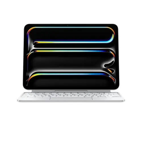 Husa cu tastatura Apple Magic Keyboard MWR03LB/A pentru iPad Pro 11‑inch M4, Layout US English (Alb)