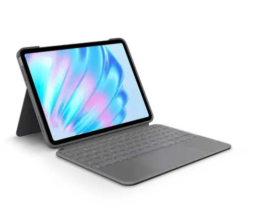 Husa cu tastatura Logitech Combo Touch pentru iPad Air 11-inch (M2, M3 & M4), iPad Air (5th gen), Layout English UK (Gri)