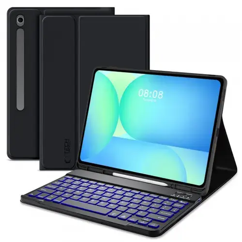Husa Cu Tastatura pentru Samsung Galaxy Tab S10 FE+, Tech-Protect, SC PEN, Neagra