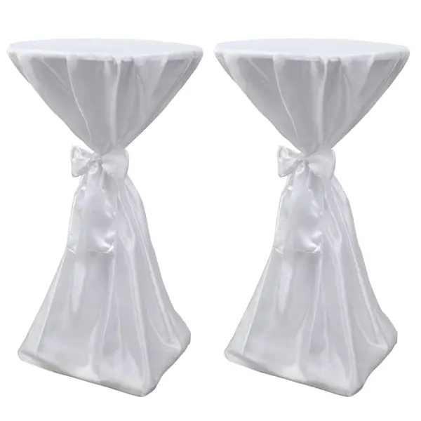 Husa de masa alba, 70 cm, cu funda, 2 buc