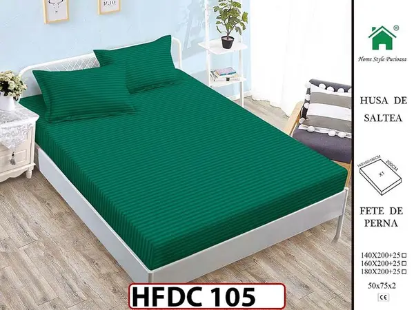 Husa de Pat din Finet + 2 Fete de Perne - Saltea 140x200 - Pat 2 Persoane -HFDC105