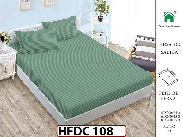 Husa de Pat din Finet + 2 Fete de Perne - Saltea 140x200 - Pat 2 Persoane -HFDC108