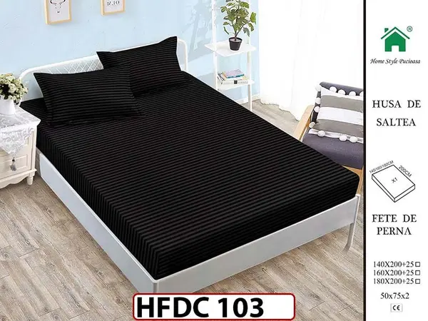 Husa de Pat din Finet + 2 Fete de Perne - Saltea 140x200 - Pat 2 Persoane -HFDC103