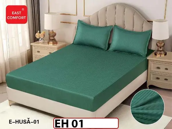 Husa de Pat din Finet + 2 Fete de Perne - Saltea 180x200 - Pat 2 Persoane - EH 01