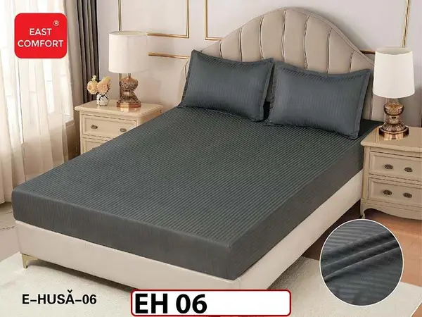 Husa de Pat din Finet + 2 Fete de Perne - Saltea 180x200 - Pat 2 Persoane - EH 06